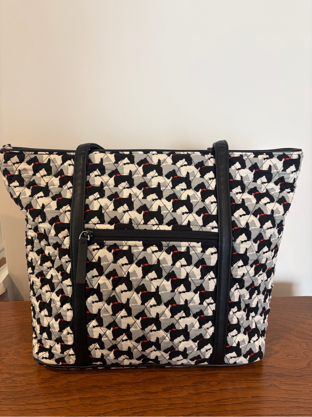 Vera Bradley Quilted Scottie Tote - Black, White & Red - Picture 2 of 9